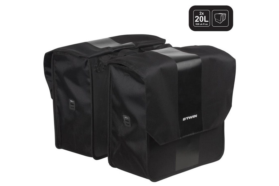 BTWIN 500 Double Rear Pannier Bike Bag 2 x 20L